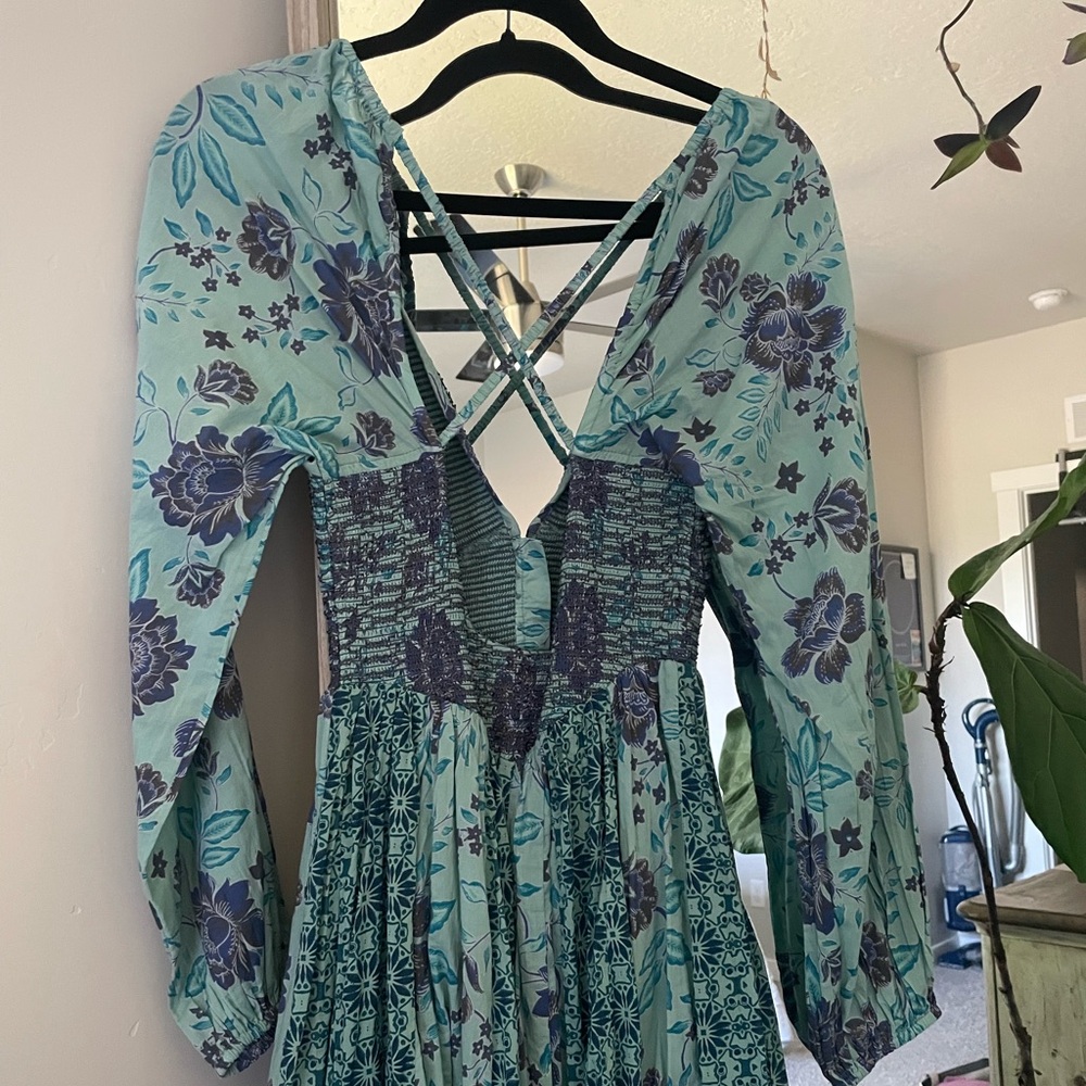 Free People A New Way Maxi - Long Sleeve Dress in Blue and Purple - Picture 5 of 6